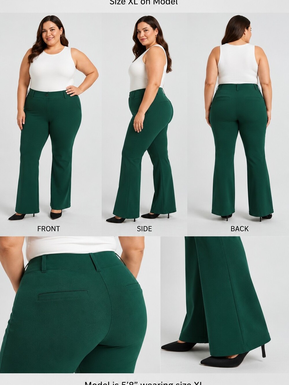 NWOT Betabrand Women's Forest Green Dress Yoga Pants